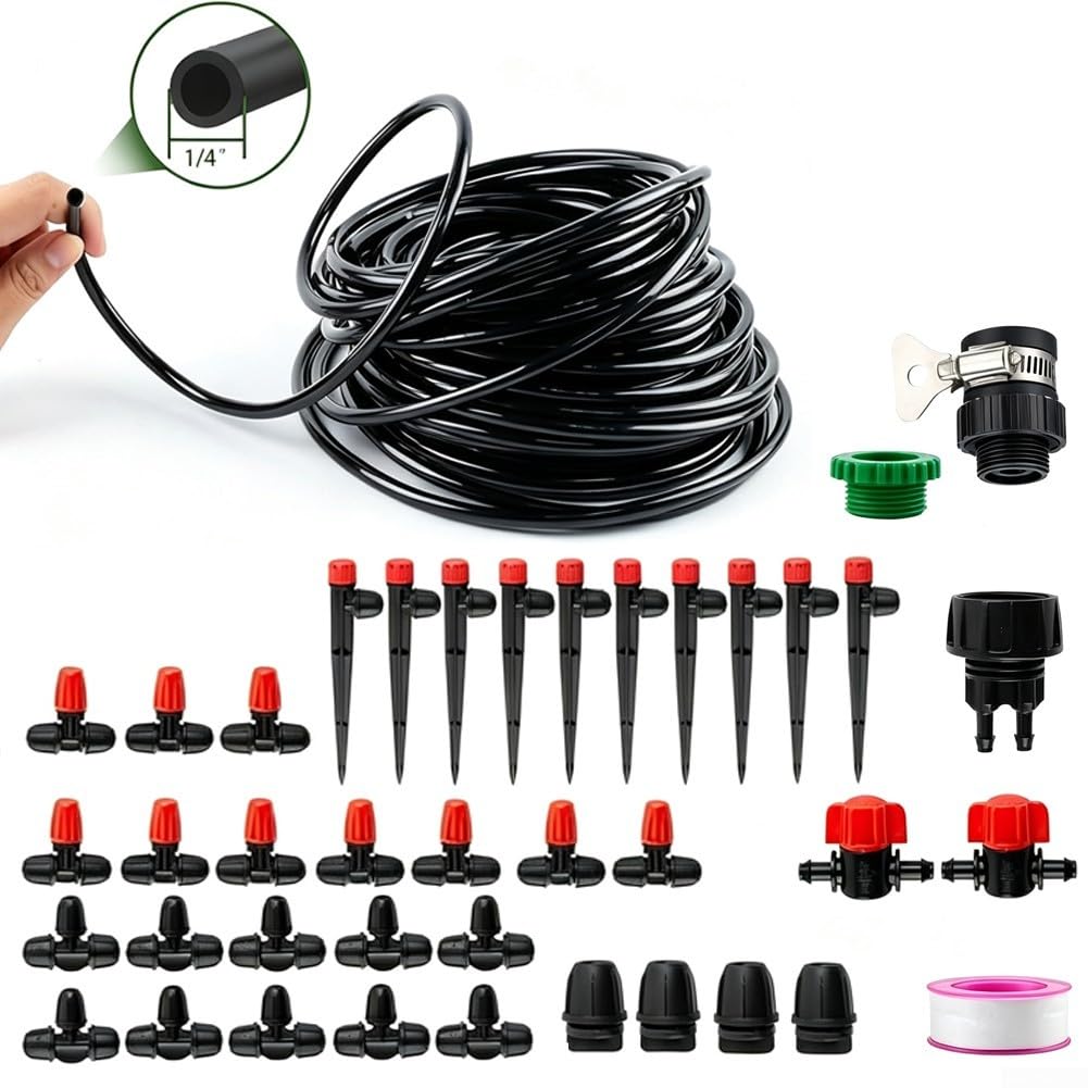 Kit Irrigazione a Goccia con Timer per Giardino Kit Irrigazione(30 meters+timer)