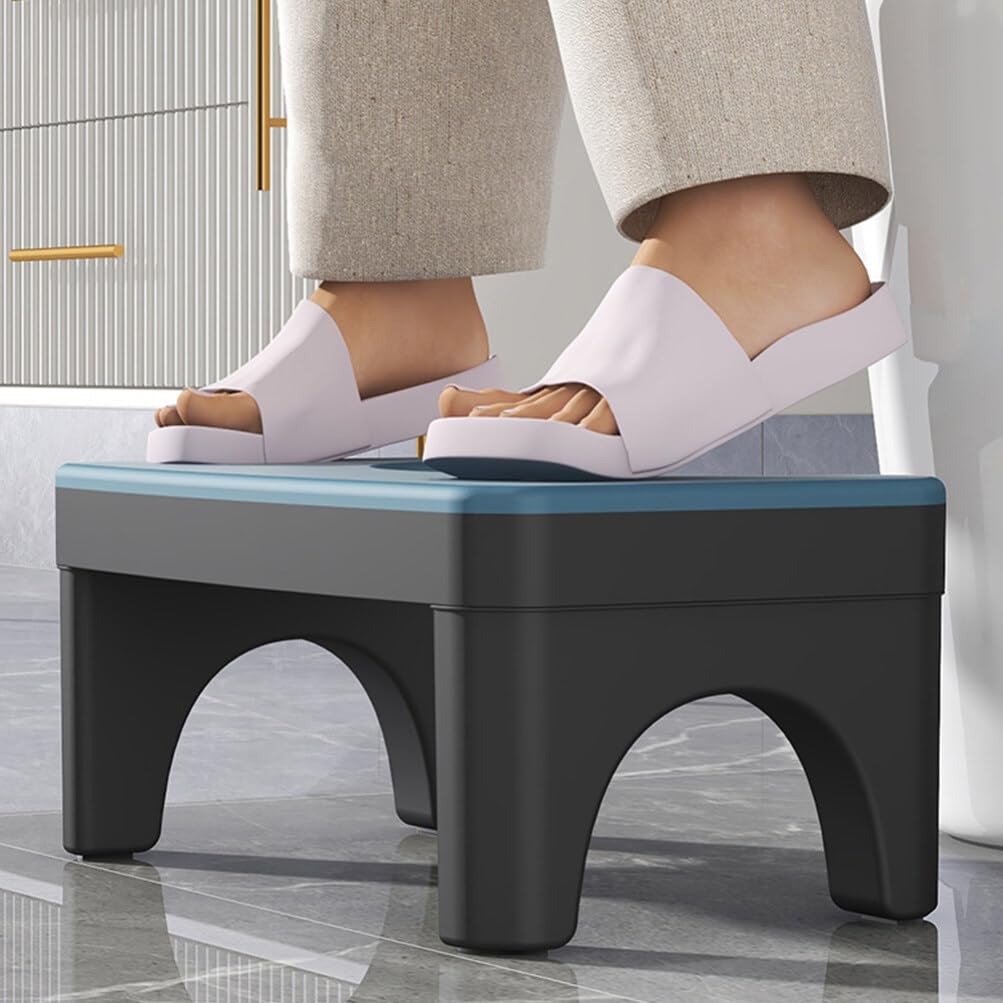 Toilettenhocker für Erwachsene, Badezimmer Fußhocker aus Pp, Blau