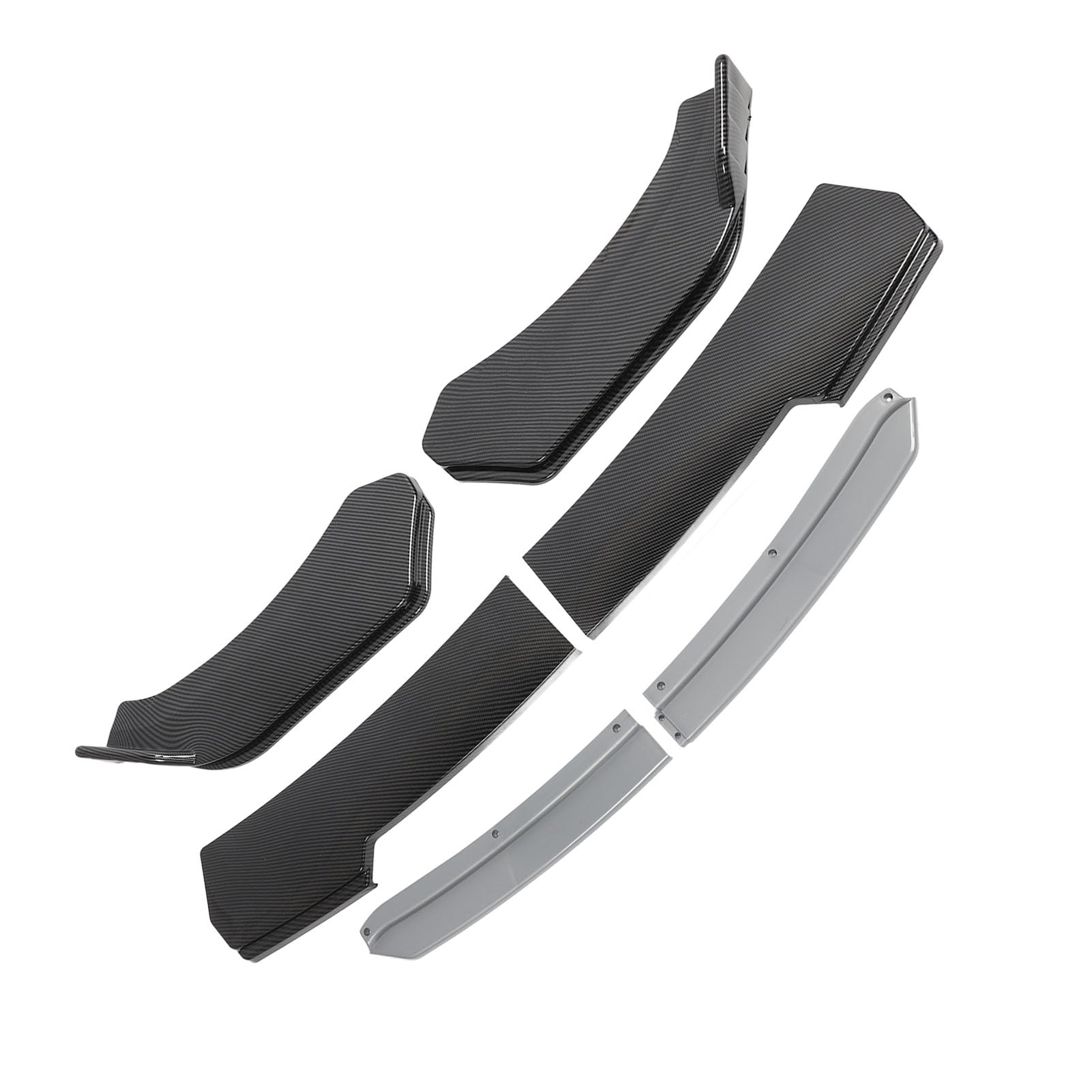 Separator warg przedniego zderzaka 6 szt., 150 cm, sportowy dwuwarstwowy rozdzielacz przedniego zderzaka do wzoru z włókna węglowego Accord materiał ABS (szara warga)