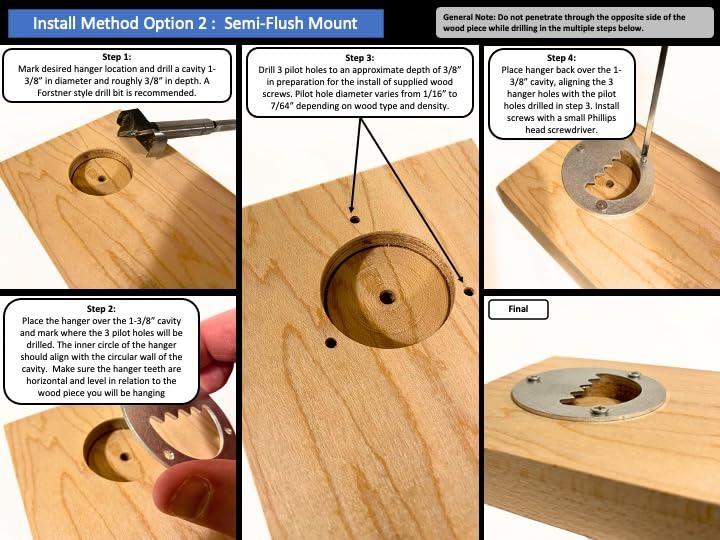 Image of Flush Mount Hanger for Wood Signs and Plaques (8 Pack)