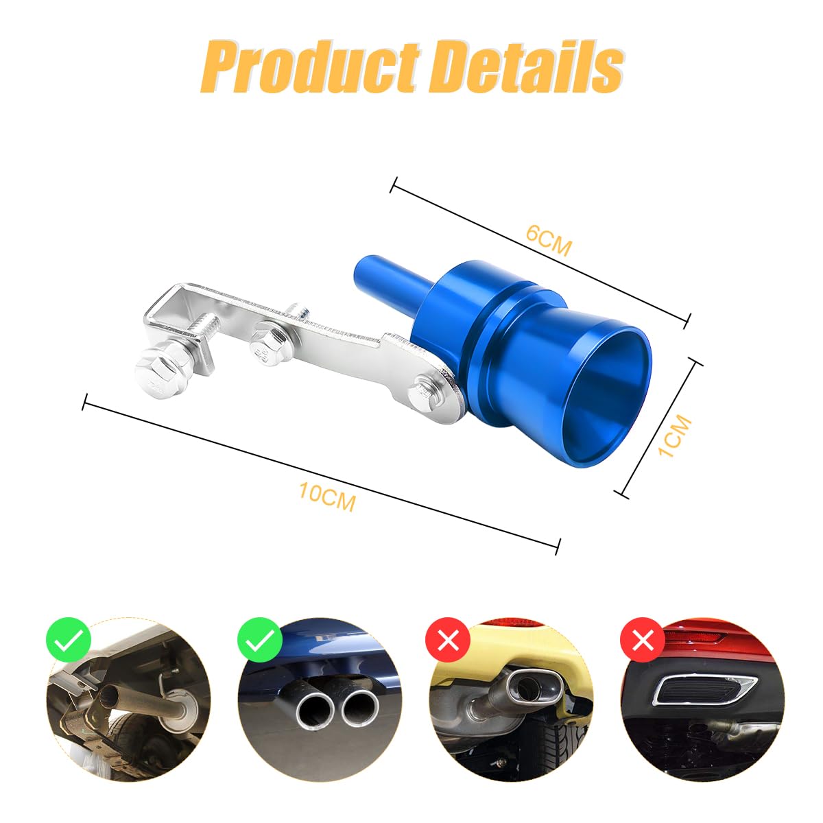 Deemars Sifflet Turbo Échappement Voiture - Alliage Aluminium - Effet Sonore Puissant (Rouge)