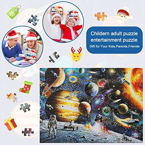 HOMOFY Puzzles for Adults(1000Pcs x 2) Jigsaw Puzzles for Adults Large Jigsaw Puzzle Space&Starry Night 19.7"x29.5" with 2 Colorful Poster Challenging Puzzle Toy Gift for Kids Age 3+