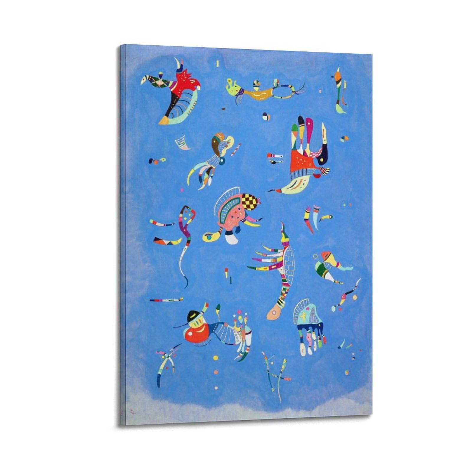 YMXSDIMDS Sky Blue by Wassily Kandinsky Painting Poster Home Decor Wall Art Hanging Picture Print Bedroom Decorative Room Aesthetic 08x12inch(20x30cm)