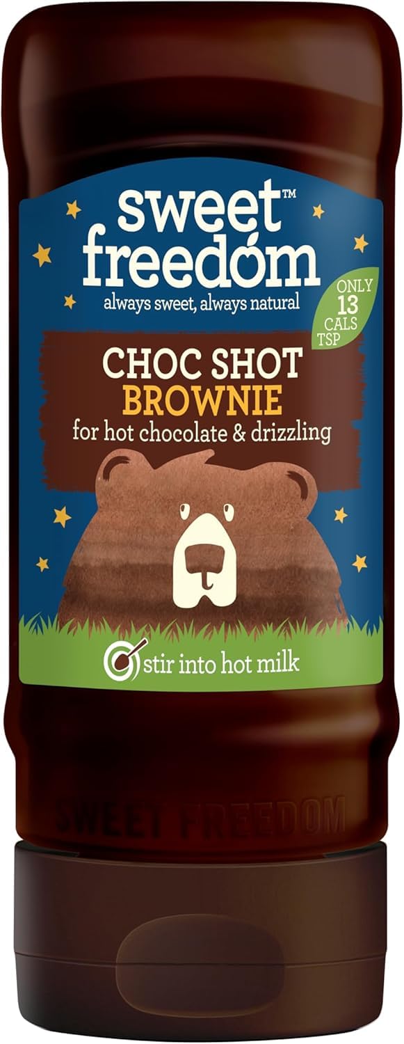 Sweet Freedom - Choc Shot Brownie for Hot Chocolate & Drizzling - Only 13 Calories Per Teaspoon - for Milk Shakes, Desserts, Pancakes - Healthy Baking - Vegan & Plant Based - 320g, Pack of 1