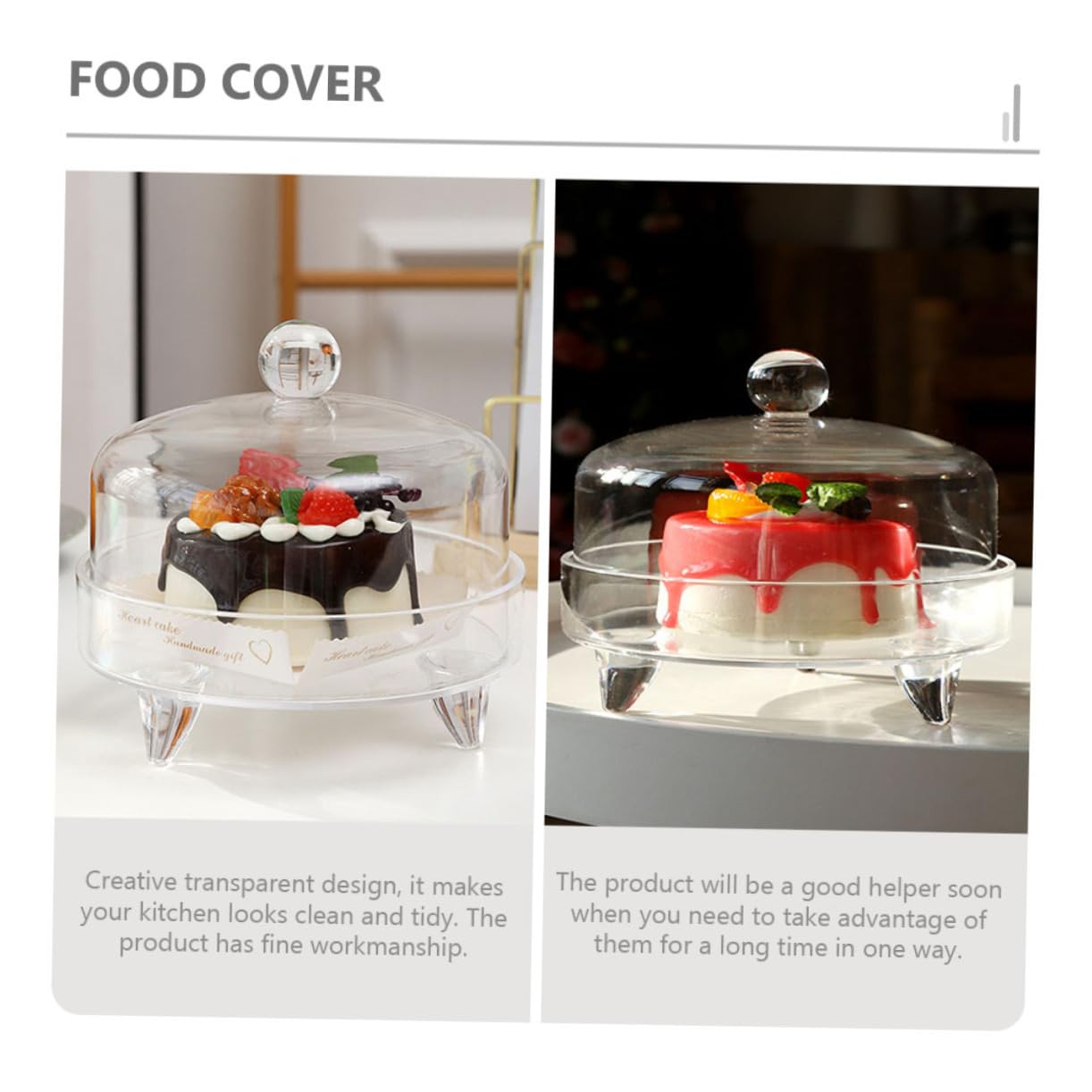 CIYODO 1 Set Transparent Cake Cover Dessert Holder for Home Use for Storing Cakes Snacks and Desserts Stylish Food Protector for Parties and Gatherings