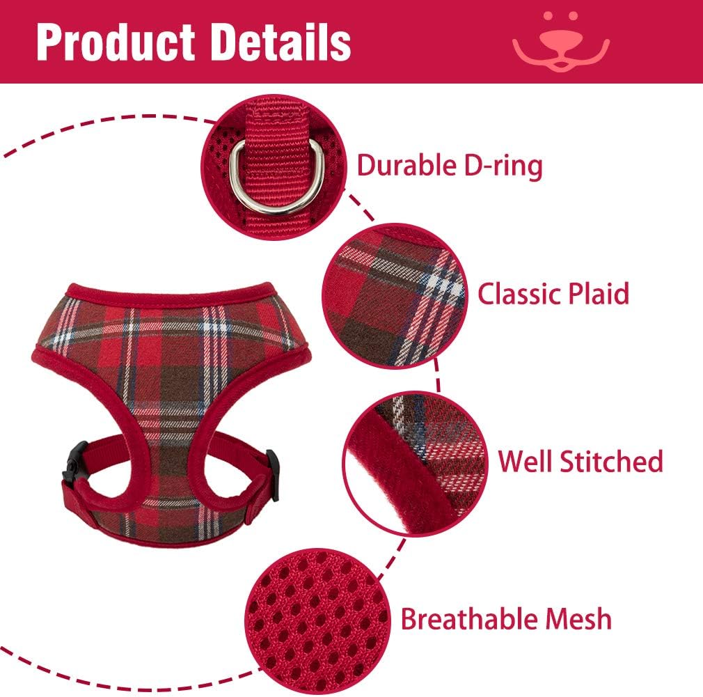 Ringloose No Pull Dog Vest Harness - Soft Mesh for Small Medium Dog Puppy Pets Easy Control Handle for Walking Training