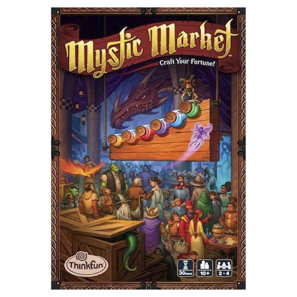 ThinkFun Mystic Market Strategy Card Game For 2-4 Players Ages 10 and Up - An Exciting Fast Paced Game Perfect for Both Families and Gamers, Multi