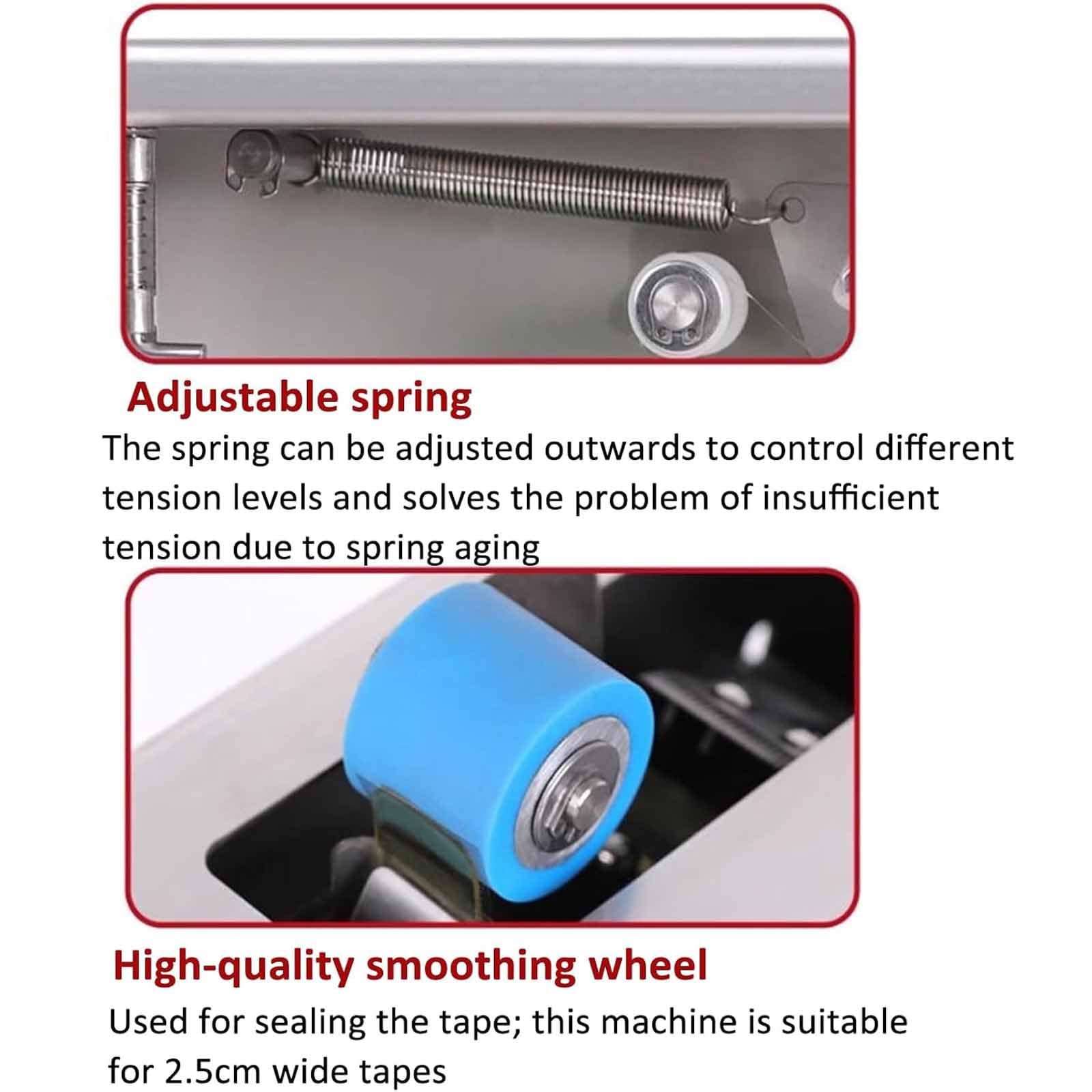 Máquina Cortadora De Cinta Automática, Máquina Selladora De Cartón De Escritorio O Cinta De 2,5 Cm De Ancho, Longitud De Sellado Ajustable, para Cajas De Cosméticos, Cajas De Juguetes