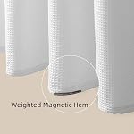 Linerless Waterproof Waffle Weave Fabric Shower Curtain - TPU Laminated Bathroom Curtain with 12 Rustproof Metal Hooks, 100% Water-Resistant & No Liner Needed, Machine Washable, 72x72 inches(White)