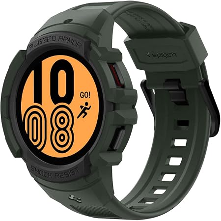 Spigen Rugged Armor Pro Cover con Cinturino Integrato Compatibile con  Galaxy Watch 4 44mm - Verde Militare : Amazon.it: Elettronica
