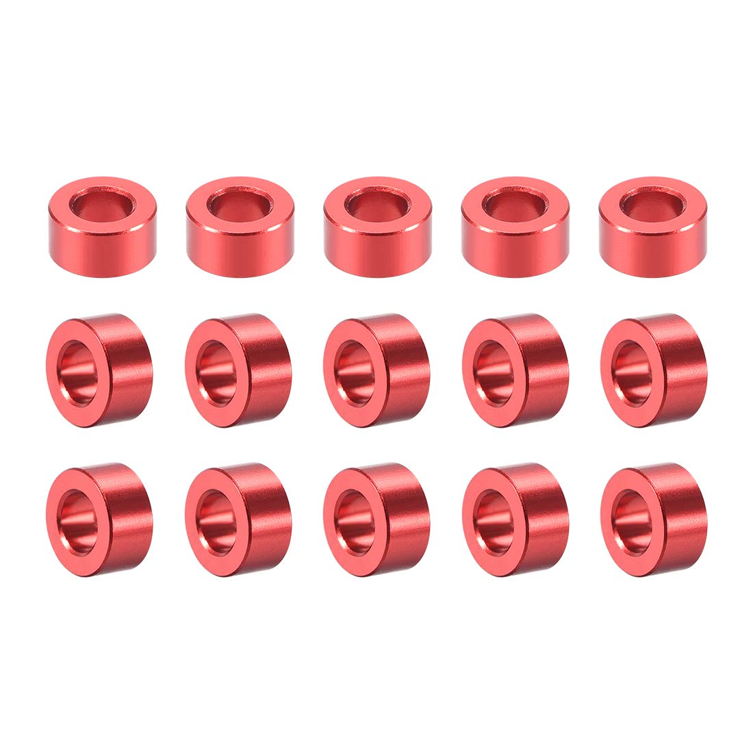 uxcell 15 Pcs Round Aluminum Standoff Column Spacer 3.1x6x3mm(IDxODxH) Red for Drone FPV Quadcopter Racing RC Multirotors Parts DIY