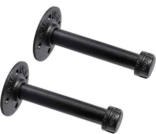 Soportes industriales de tubo de hierro negro de 34 pulgadas, soportes rústicos para colgar en la pared, soportes de tubería personalizados para