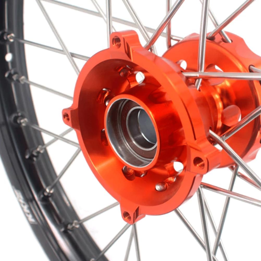 KKE 1.4 * 17” & 1.6 * 14” Big Kid's Complete Wheels Rims Compatible withKTM 85 SX 2025-2026 Husqvarna TC 85 Gas Gas MC 85 2025-2026 Orange Mini Bike