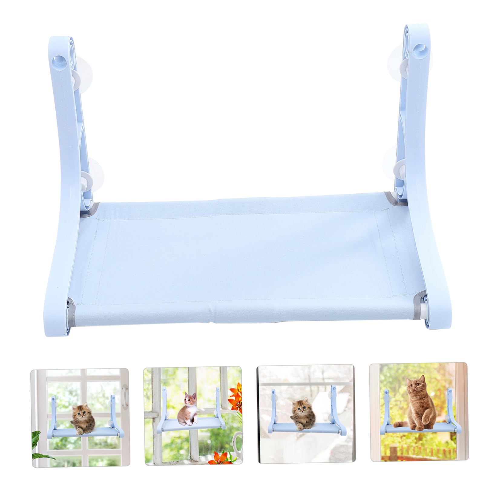 Supvox Katzenfensterplatz mit Starkem Saugnapf Bequeme Fensterhängematte aus Pp Harz und Canvas Kreatives Katzenschaukelbett für Schlaf und Spiel im Haushalt