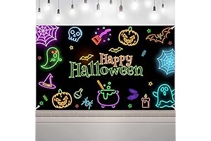 Happy Halloween Backdrop Banner Glowing in the Dark