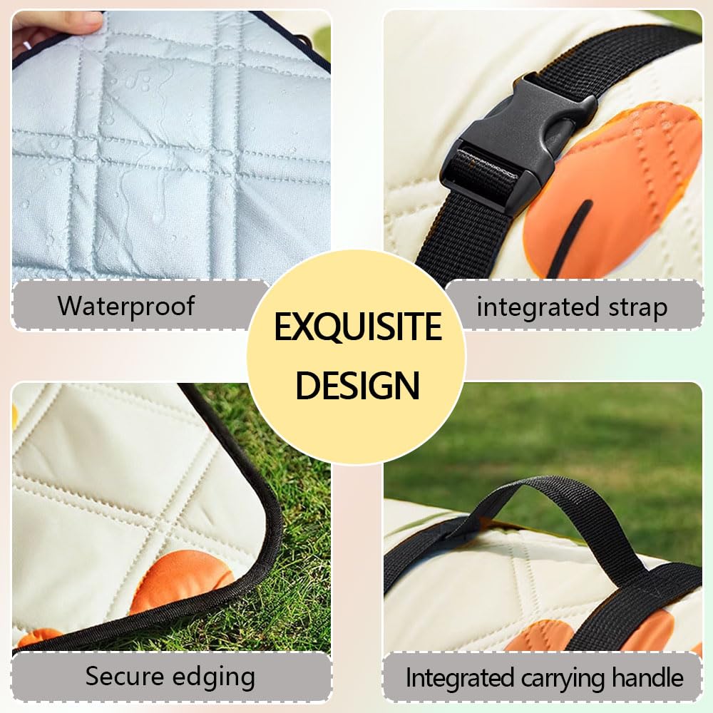 Stuoia Campeggio, Portatile Tappetino da Spiaggia Pieghevole, Tappetino da Picnic Lavabile Leggero Tappeto Spiaggia Antisabbia Grande per BBQ/Viaggi,Animal,200×200cm