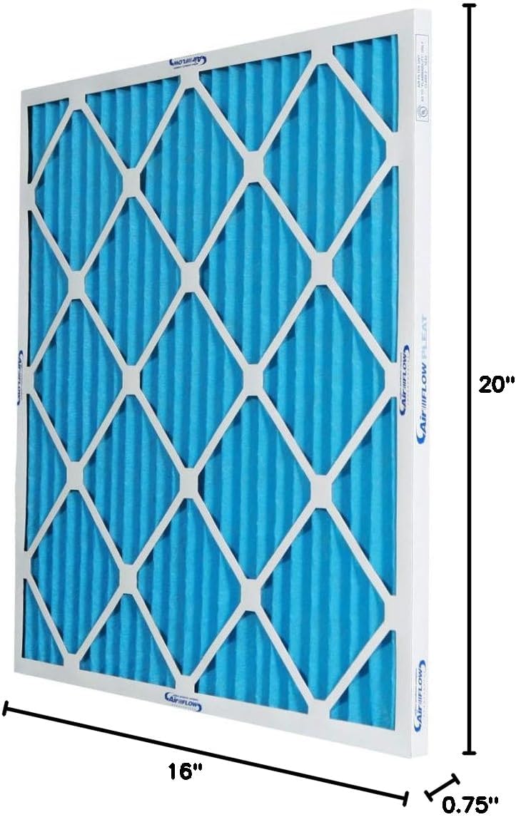 16x20x1 MERV 10 Pleated Home A/C Furnace Air Filter (12-pack)