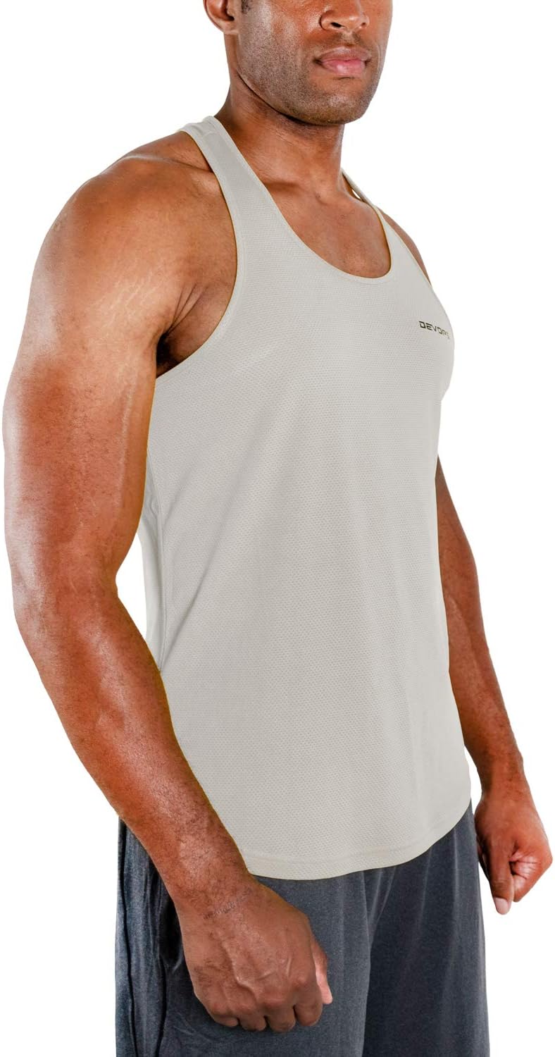 DEVOPS 3 Pack Men's Y-Back Dry Fit Muscle Gym Workout Tank Top - Image 2