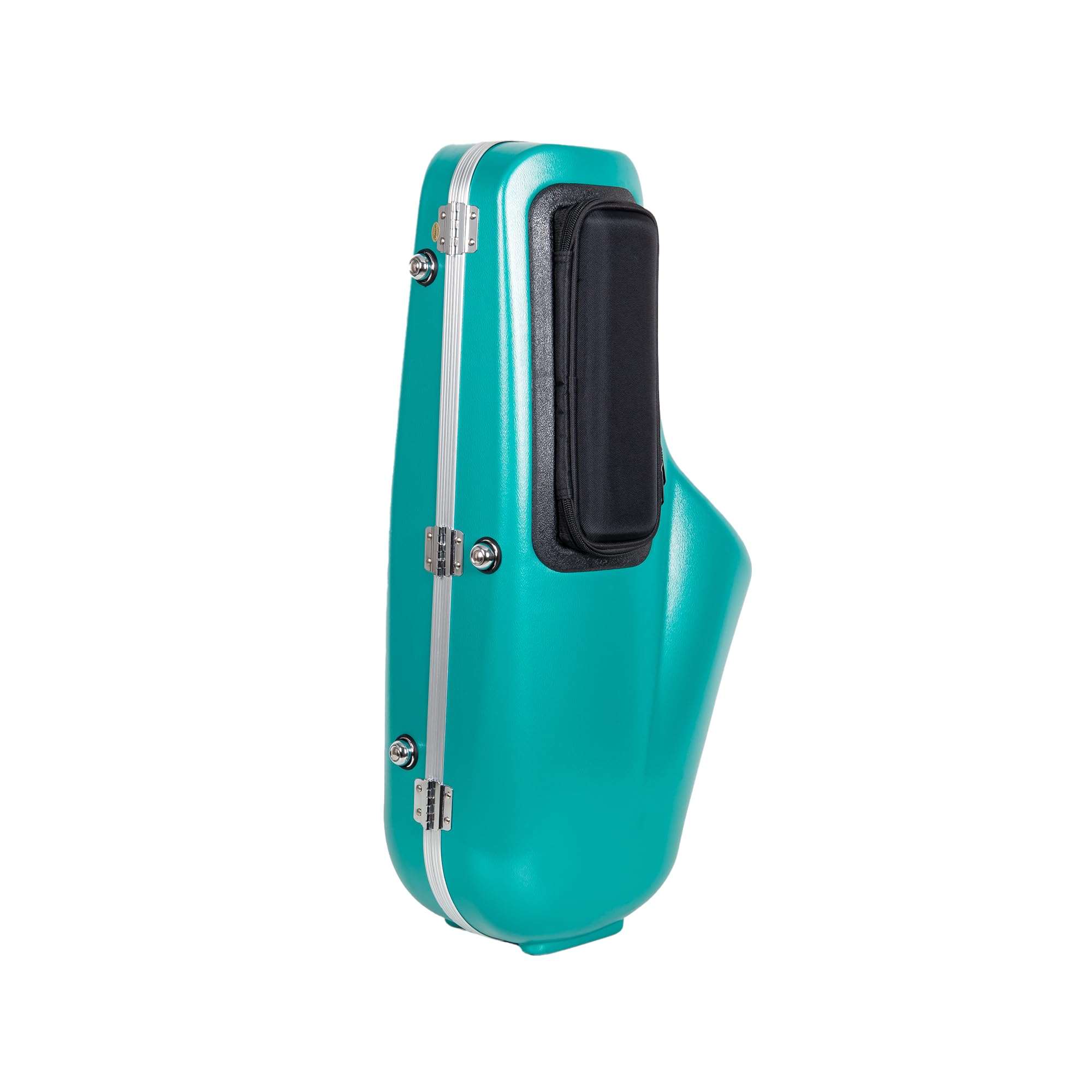 Crossrock Étui Contour ABS pour Saxophone Alto | Finition Bleu Menthe, Intérieur Velours Bourgogne, Serrure, Poche Accessoire, Poignée Ergonomique