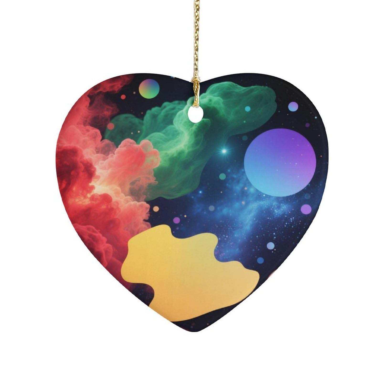 Fekiloot Style Neon Nebula Ceramic Ornament Home Decor Keepsake