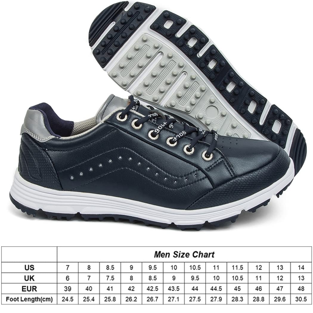 wasserdichte Leder-Golfschuhe Für Herren Leichter, Bequemer Golfschuh Ohne Spikes Für Breite Passform, Atmungsaktiv, Große Größe