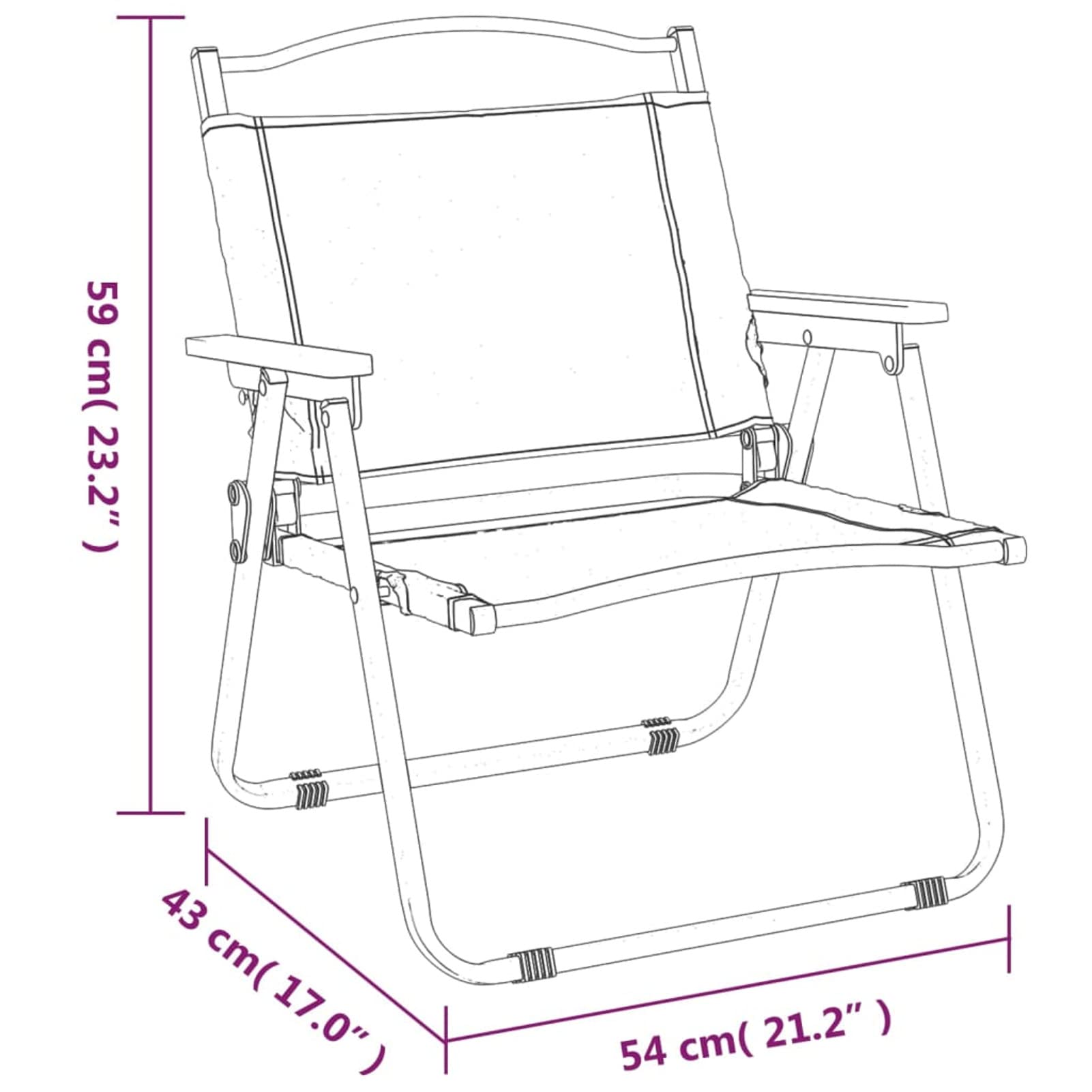Tidyard Campingstühle 2 STK.Camping-Klappstuhl Picknickstuhl Camping-Stühle Outdoor-Möbel Gartenmöbel Klappbar Strandkorb Picknick Leicht Balkonstuhl 54 x 43 x 59 cm (L x B x H) Oxford-Gewebe Grün