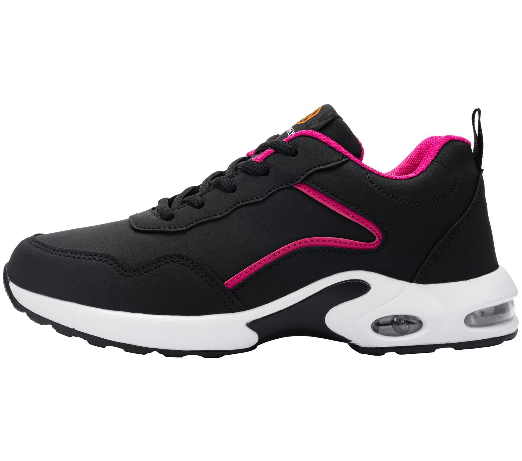 DYKHMILY Scarpe Antinfortunistica Donna Leggere Cuscino d'Aria Scarpa da Lavoro con Punta in Acciaio Comodo Traspiranti Sportive di Sicurezza Scarpe(Nero Rosa,39EU)