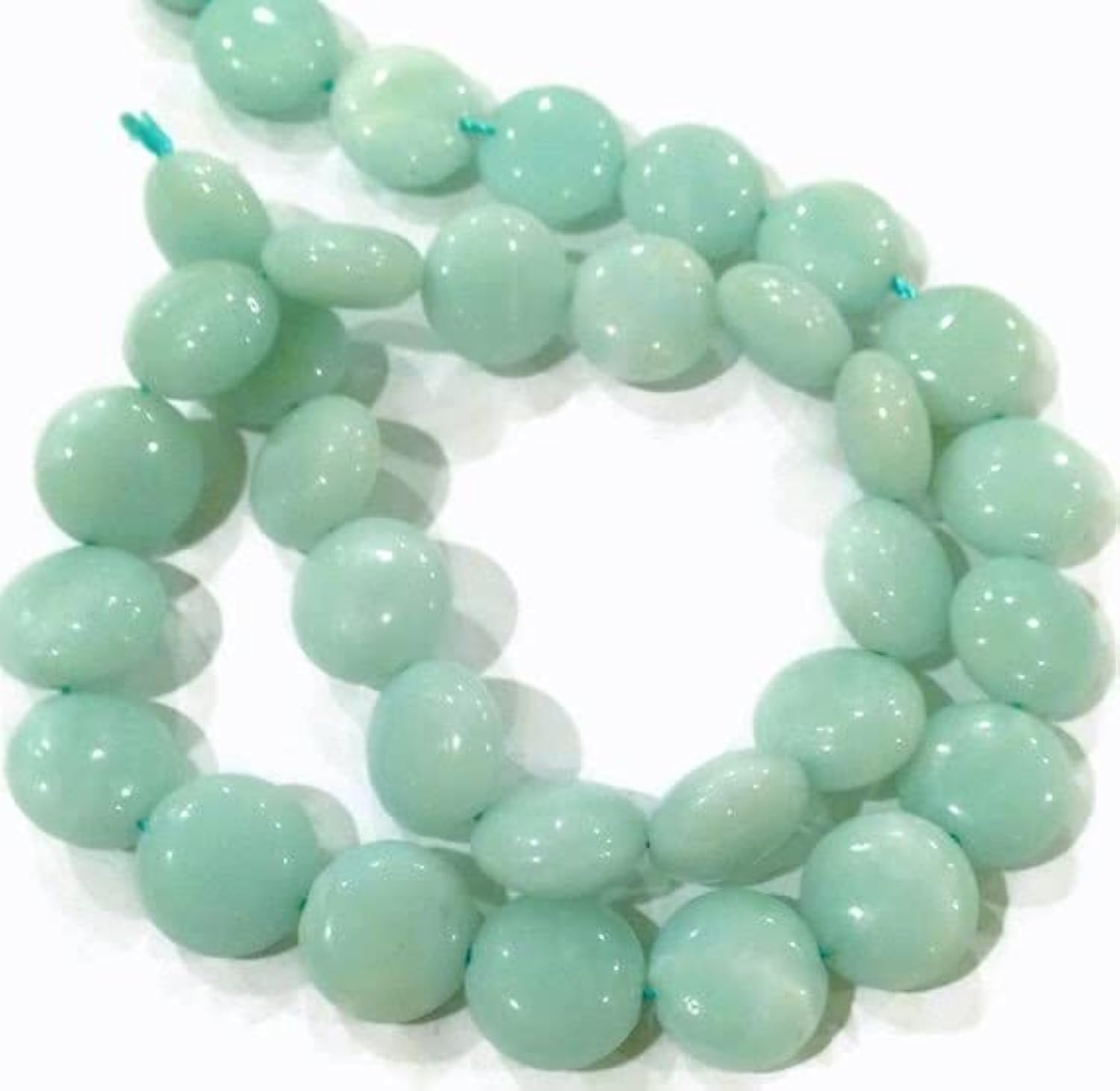Évitez les perles irrégulières avec l'amazonite en pièces lisses de 14mm pour bijoux