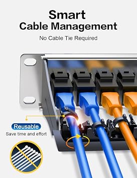 24 Port Cat6 Keystone Patch Panel 1U 19-Inch Rackmount