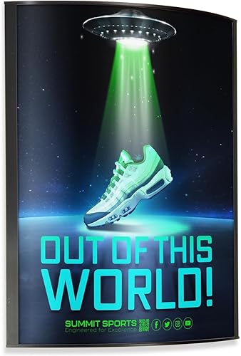 Displays2go Marco de póster curvado para montaje en pared, de 24 x 36 pulgadas, hecho de plástico negro ligero