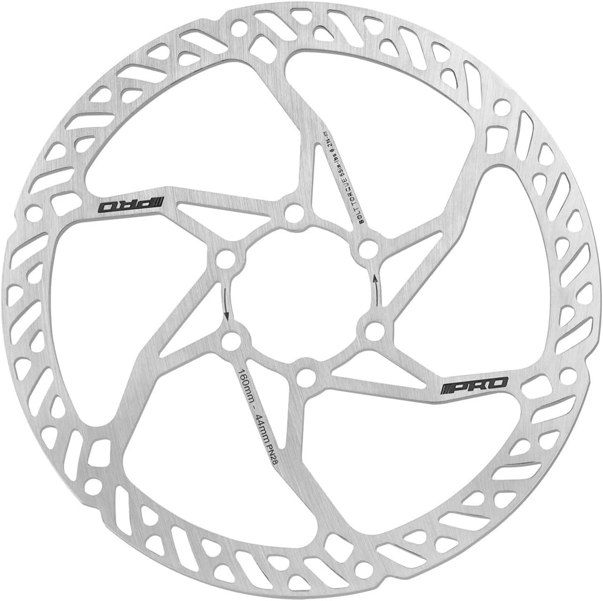 Bicycle Brake Disc Bicycle Rotor Disc Brake 6-Bolt Ultralight Hollow Stainless Steel140/160mm For Mountain Bike Road Bike Brake Rotors(140mm 1pcs)