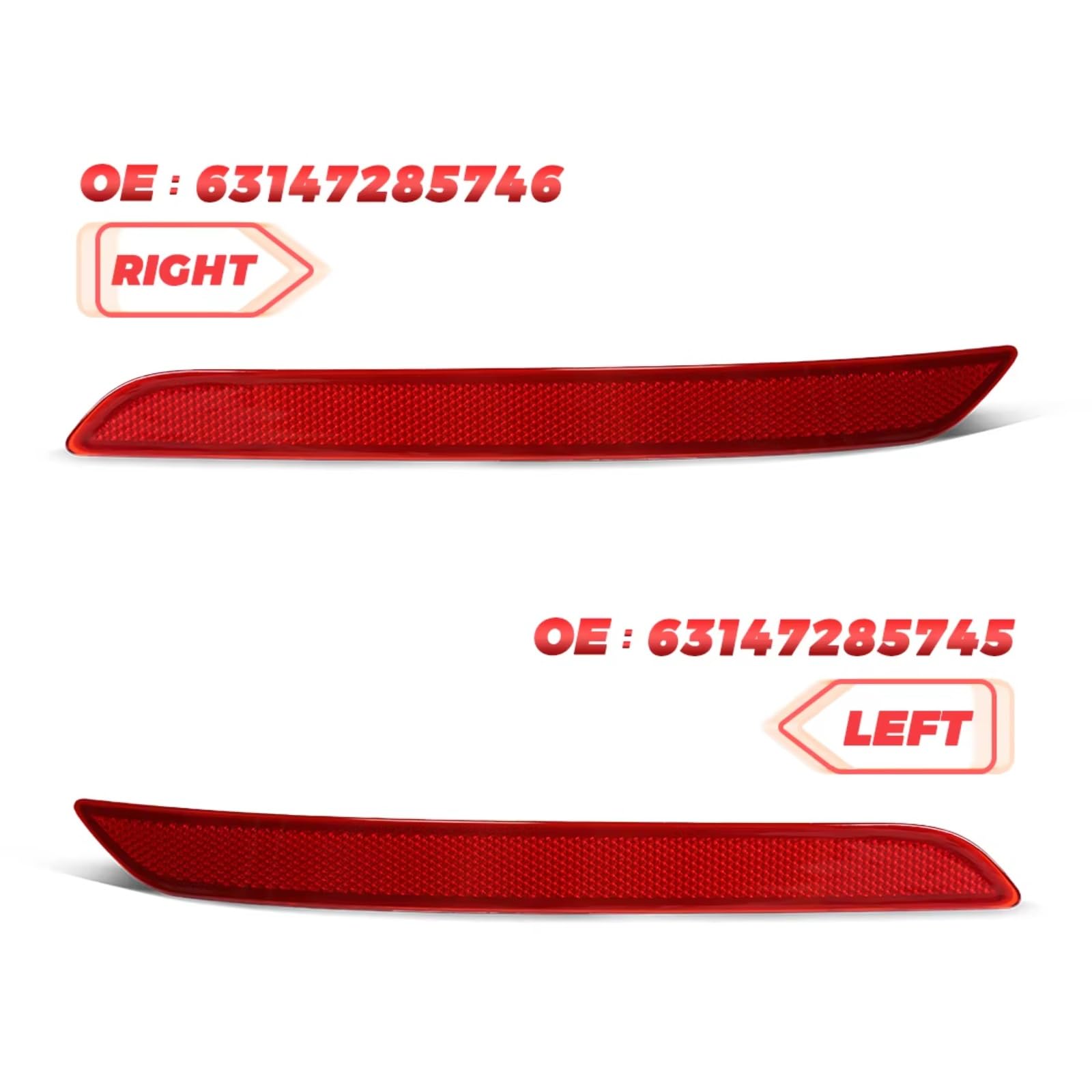 Riflettente Paraurti Compatibile Con Bmw Per Serie 3 F31 Estate 2011 2012 2013 2014 2015 Paraurti Posteriore Riflettore Luce Freno Fanali Posteriori 63147285745(Right)
