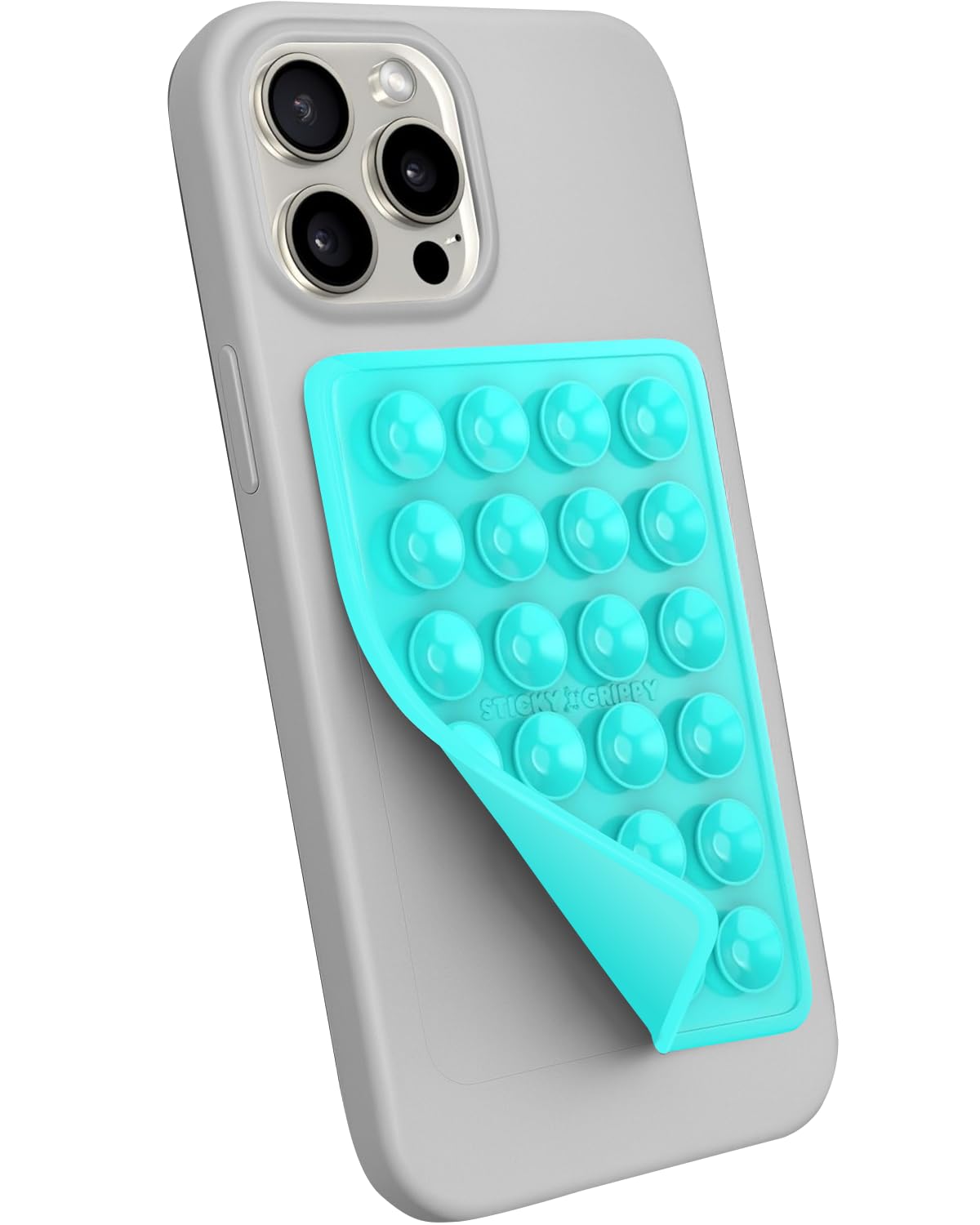 Suction Phone Case Mount, Sillicon Adhesive Phone Accessory for iPhone and Android, Hands-Free Fidget Toy Mirror Shower Phone Holder, Tiktok Videos and Selfies (Blue)