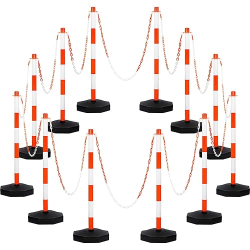 Amylove Paquete de 12 conos de delineador de tráfico con base, conos de tráfico, conos de seguridad, conos de precaución, barreras de seguridad de