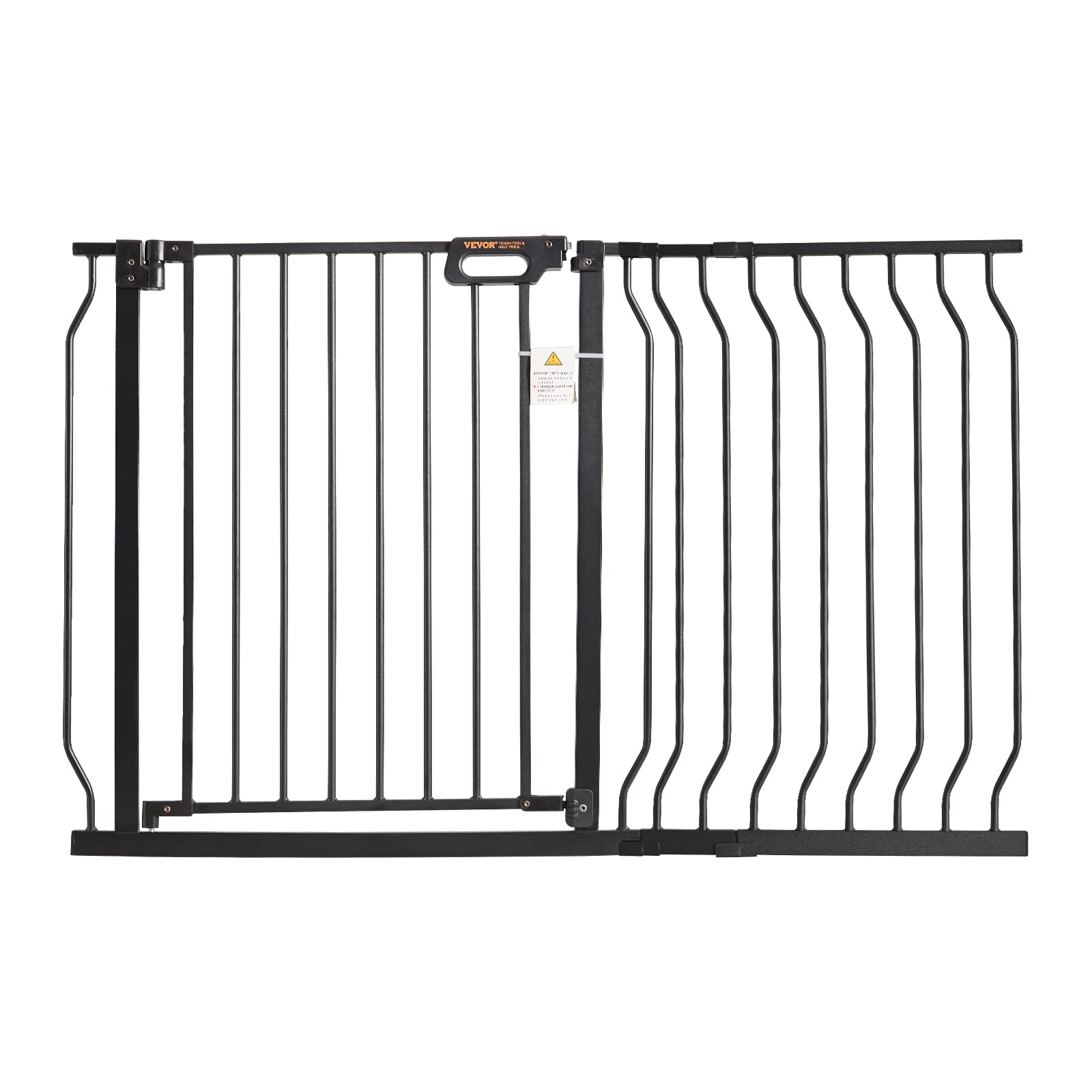 Barrera de Seguridad Extensible, Ancho de 74,9-117,8 cm Altura de 76,2 cm, Cierre Automático Puerta de Escalera sin Taladrar, Ancho de Apertura de 533 mm 180° Valla para Interior, Negro
