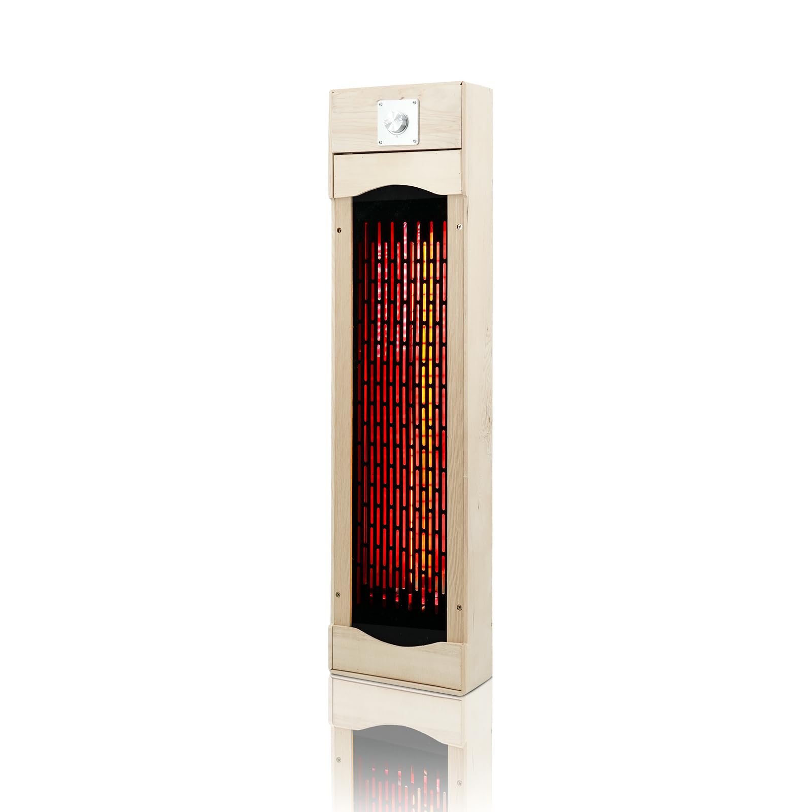 iDOTODO Individually Controlled Far Infrared Sauna Heater with Temperature Knob Adjuster, 110V, 350W/Pcs, with Anti-scald Mesh Cover, Heat Reflector, Hemlock Material