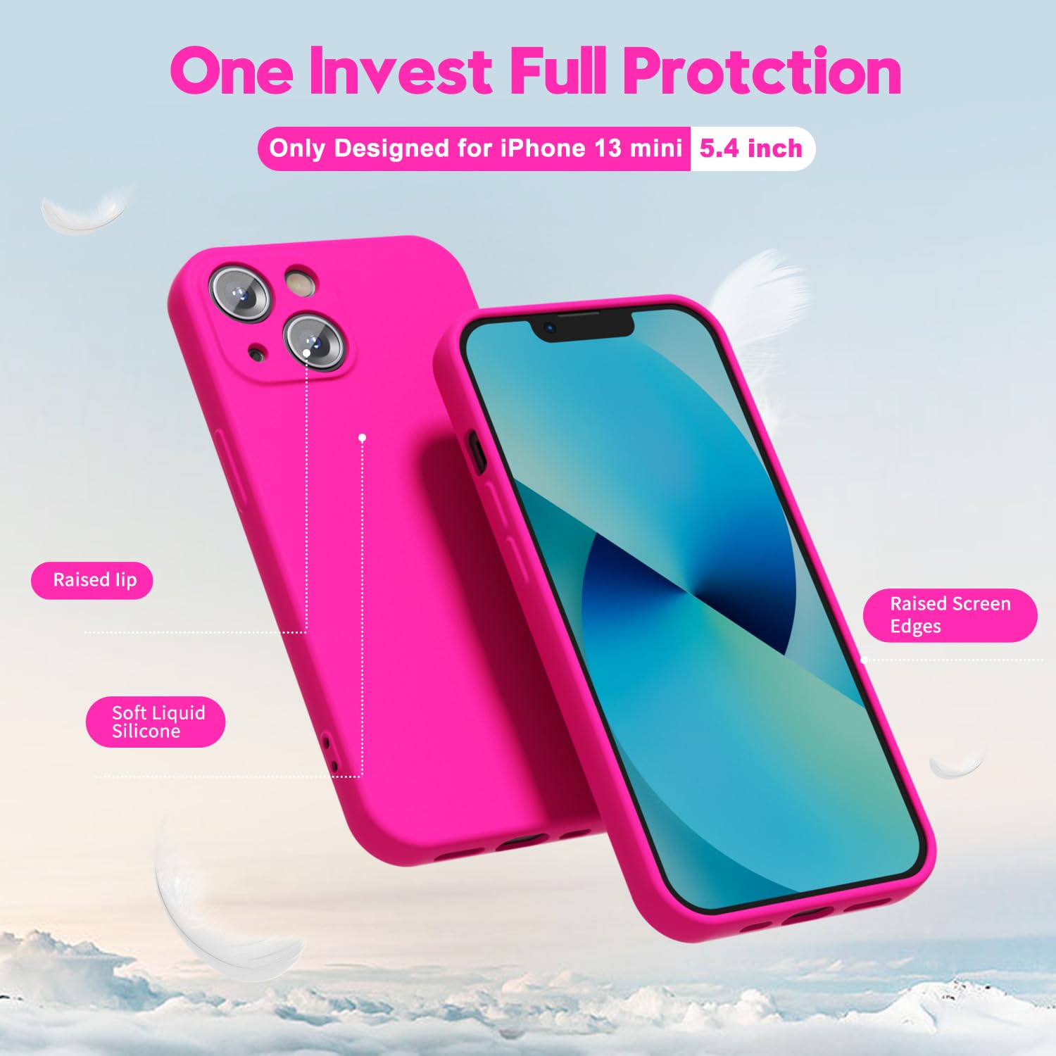 oakxco for iPhone 17 Pro Max Phone Case Liquid Silicone, Cute Thin Slim Grip Soft Rubber Gel for Women Men, Smooth Matte TPU Plain Solid Color Girly Simple Case with Camera Cover, Light Pink — view 1306