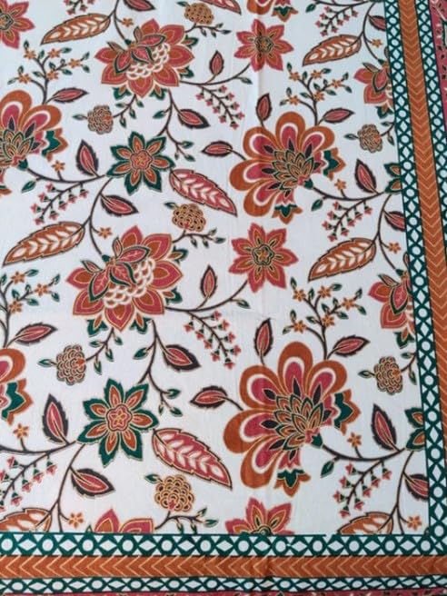 Image of Jaipuri bedsheets, Featuring a 220 TC Double Bed Super King Size 100% Cotton bedsheet with 2 Pillow Covers. The bedsheet Measures 108 X 108 inches. (Design 10)