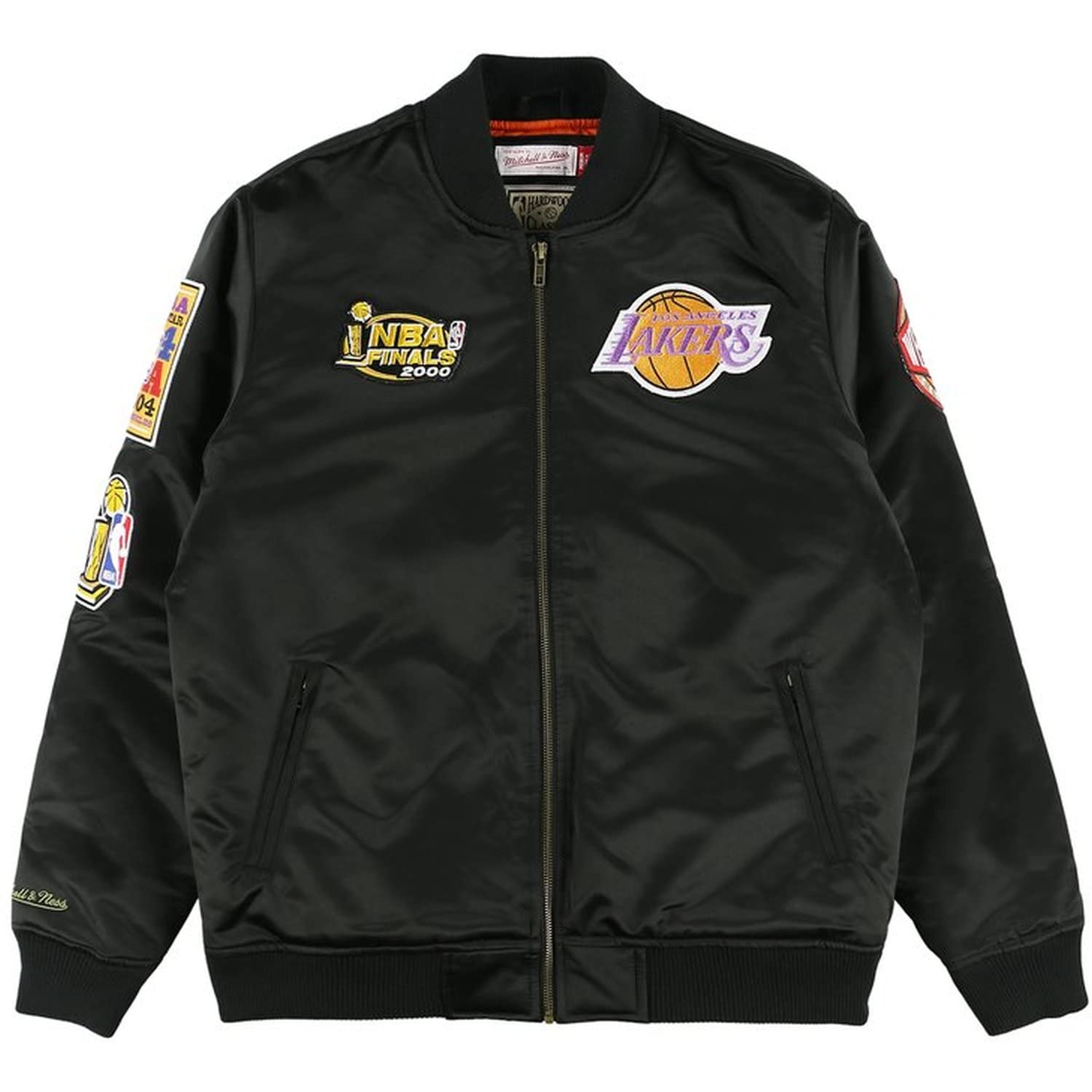 Mitchell & Ness M&N satynowa kurtka bomberka - FLIGHT Los Angeles Lakers czarna