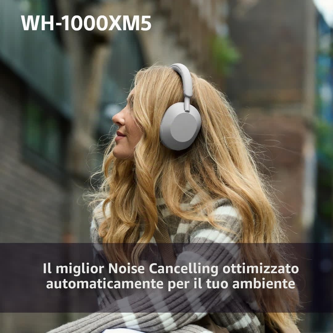 Sony WH-1000XM5 Cuffie over-ear wireless con cancellazione del rumore, Bluetooth, qualità chiara delle chiamate, alta risoluzione, durata della batteria fino a 30 ore, blu notte (rinnovato)