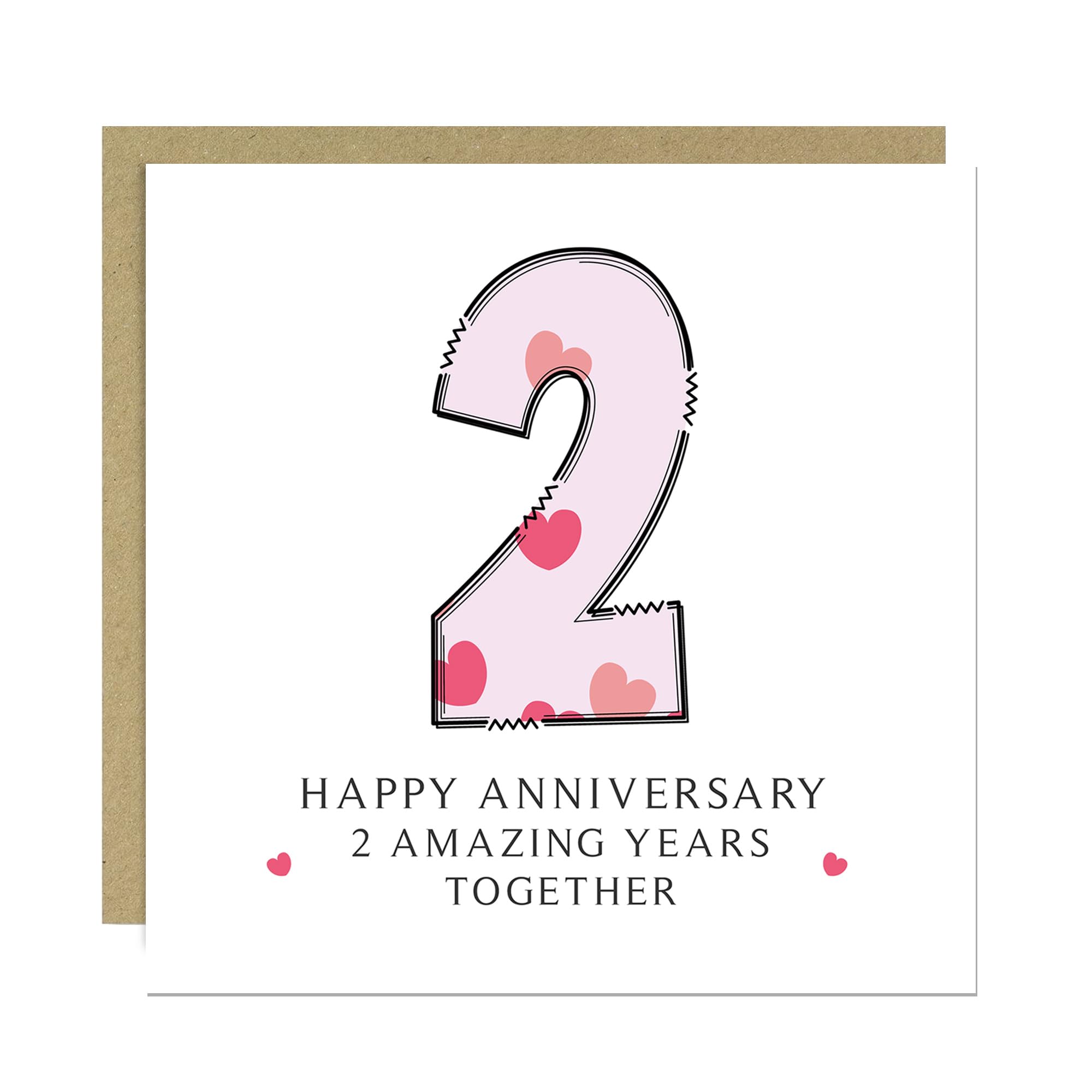 RED OCEAN Wedding Anniversary Card With Envelope Included 1st 2nd 3rd 4th 5th 10th 20th 30th 40th 50th Anniversary Cards For Husband Wife Couple Boyfriend Girlfriend (2nd Anniversary Card)