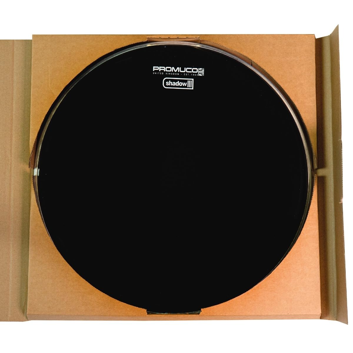 SHADOW Peau de batterie noire 35,6 cm 7 mm Simple pli pour caisse claire et Tom Luminosité
