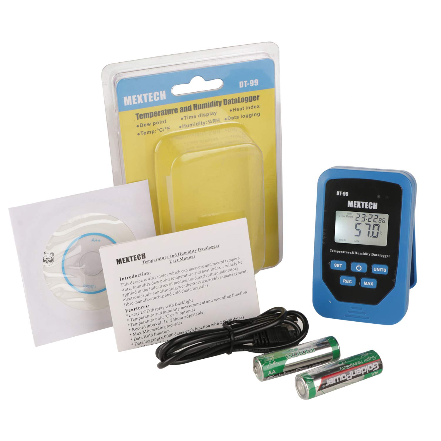 Mextech DT99 Digital Temperature Humidity Data Logger - Pack of 5 3