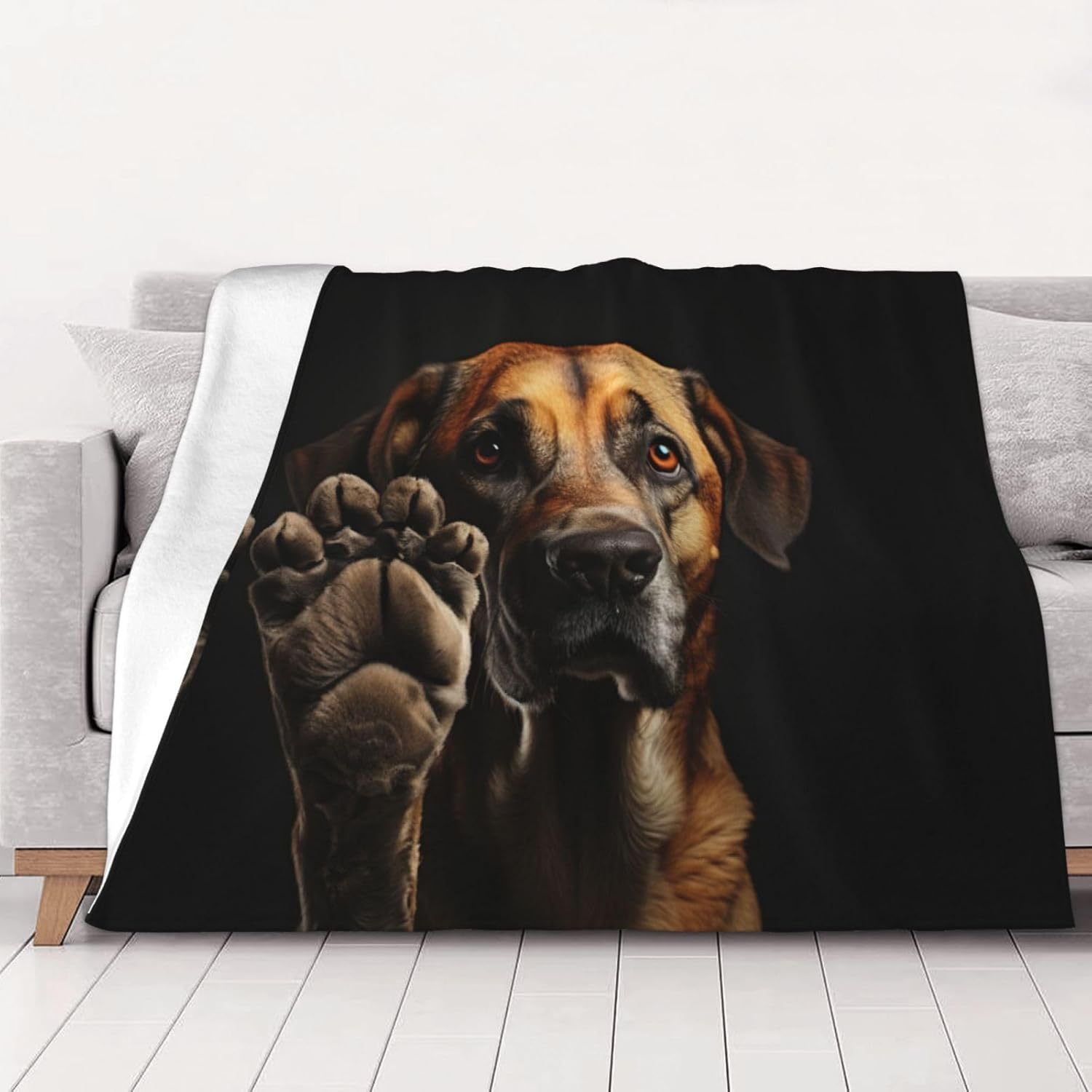 Luxurious Dog Animal Pet Paw Blanket Versatile Blanket Sofa Throw for Bed Warm Flannel Blanket Couch Throw