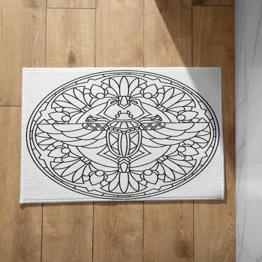 Paillasson kitchen tapis de cuisine noir et blanc avec motif fait main