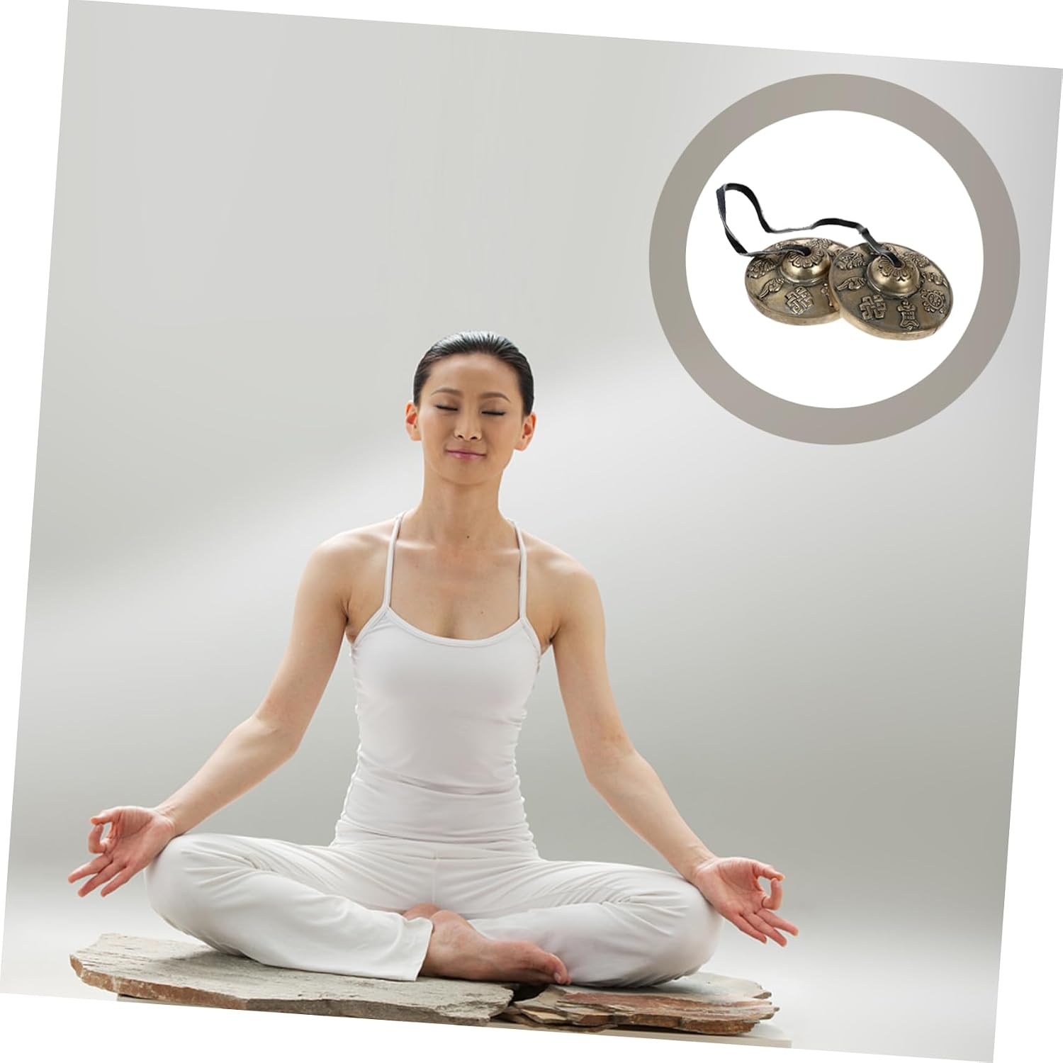 Meditation Yoga Bell Tibetan Buddhism Cymbals Pure Cymbal Bell Handmade Chime Zen for Mindfulness