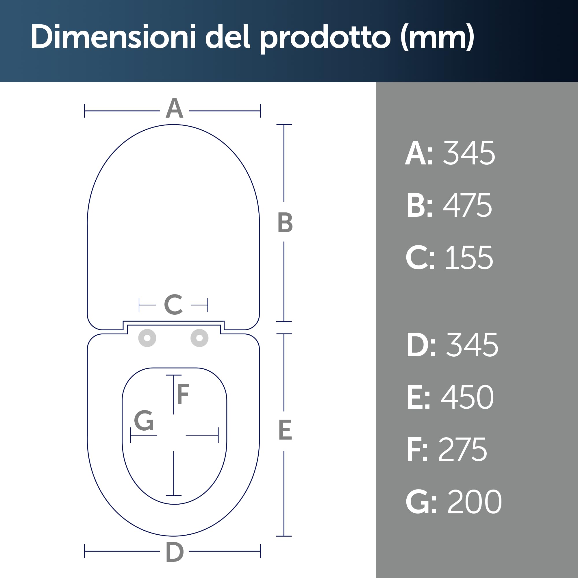 Ideal Standard Fiorile Sedile WC, forma arrotondata, Sedile del water resistente, incluso set di cerniere per una facile installazione, realizzato in materiale robusto – Bianco (345x475 mm)