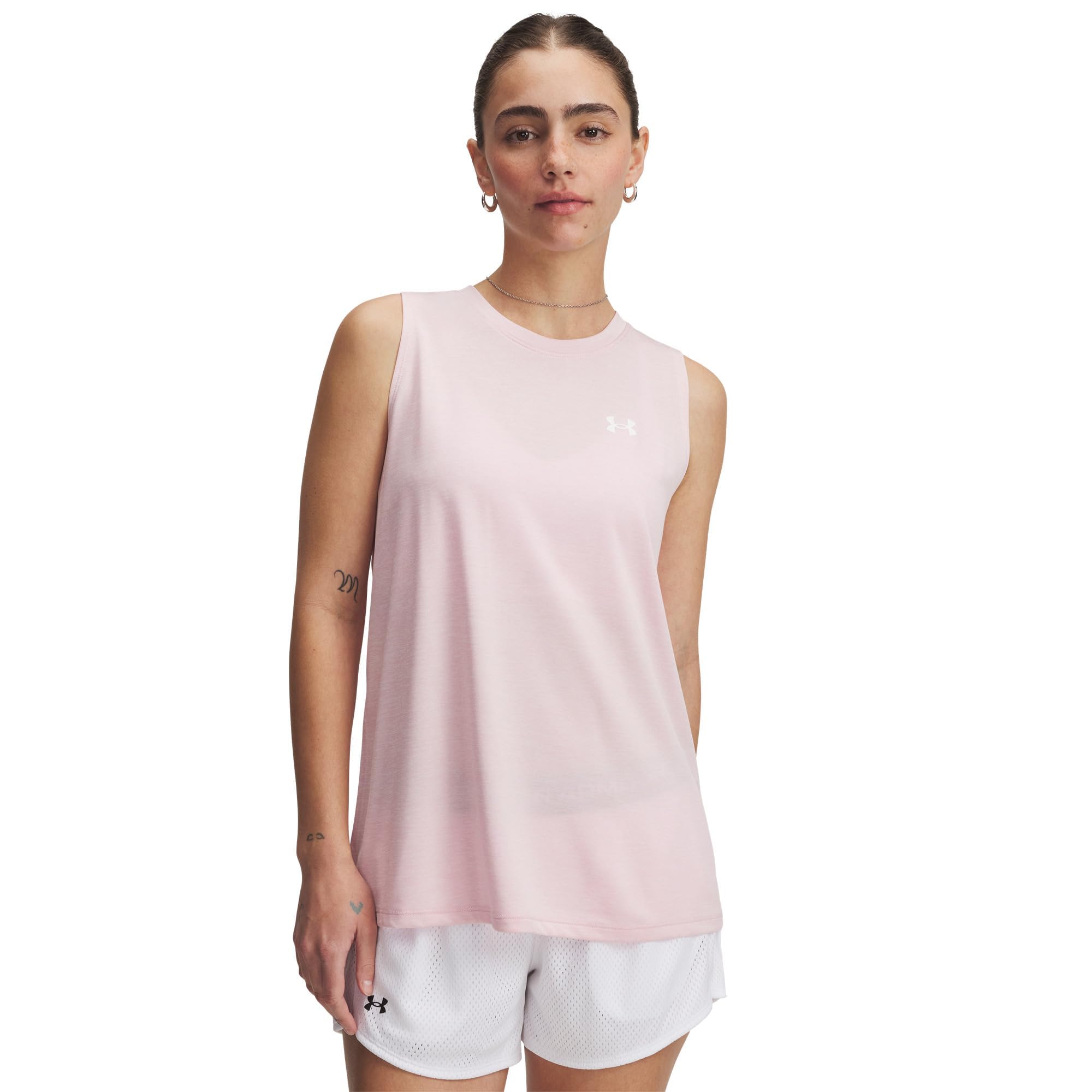 Under Armour Women's Tech Twist Tank Top, (647) Prime Pink / / White, M