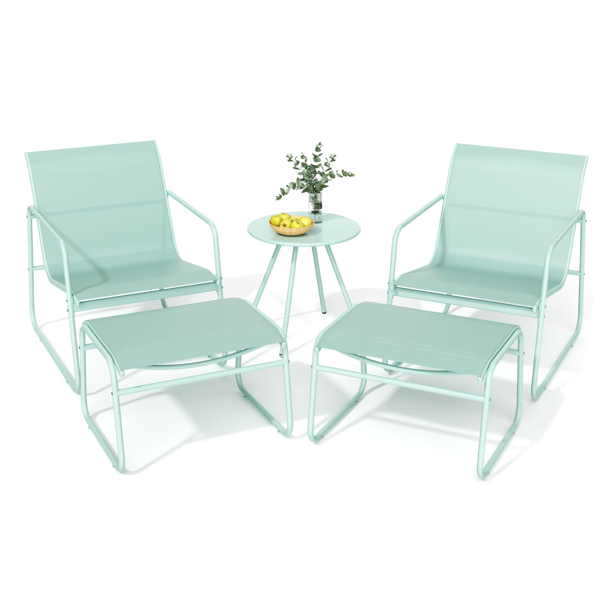 Muebles de jardín de 5 piezas para terraza y desayunos relajados en el balcón