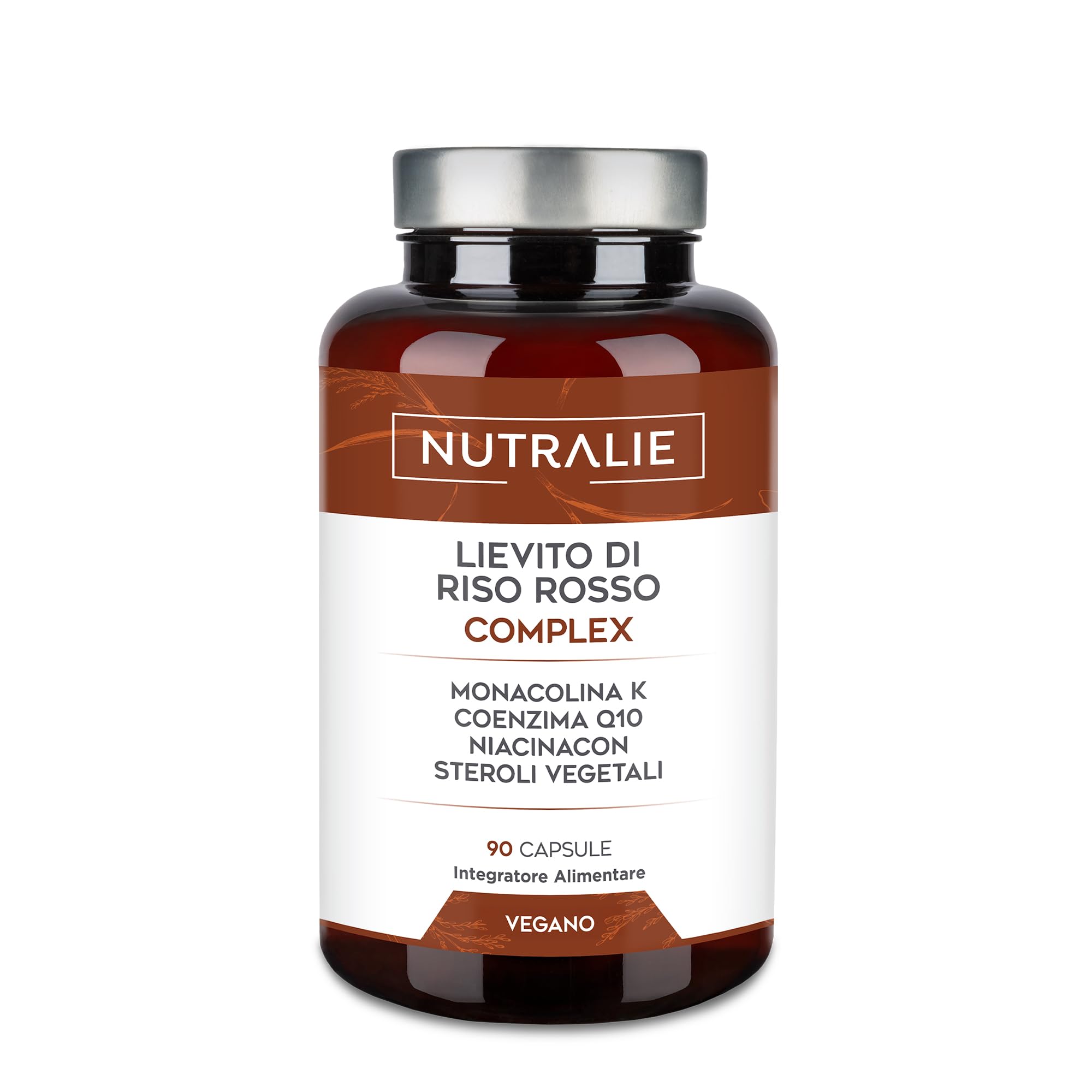 Riso Rosso Fermentato 2,9mg Monacolina K + Q10 + Vit C E - Lievito di Riso Rosso Fermentato - Red Yeast Rice 90 Capsule Veganes Nutralie